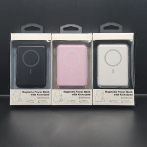 5000mAh Power Bank Magnetic Battery Wireless Charger with Kickstand - 3 Pack